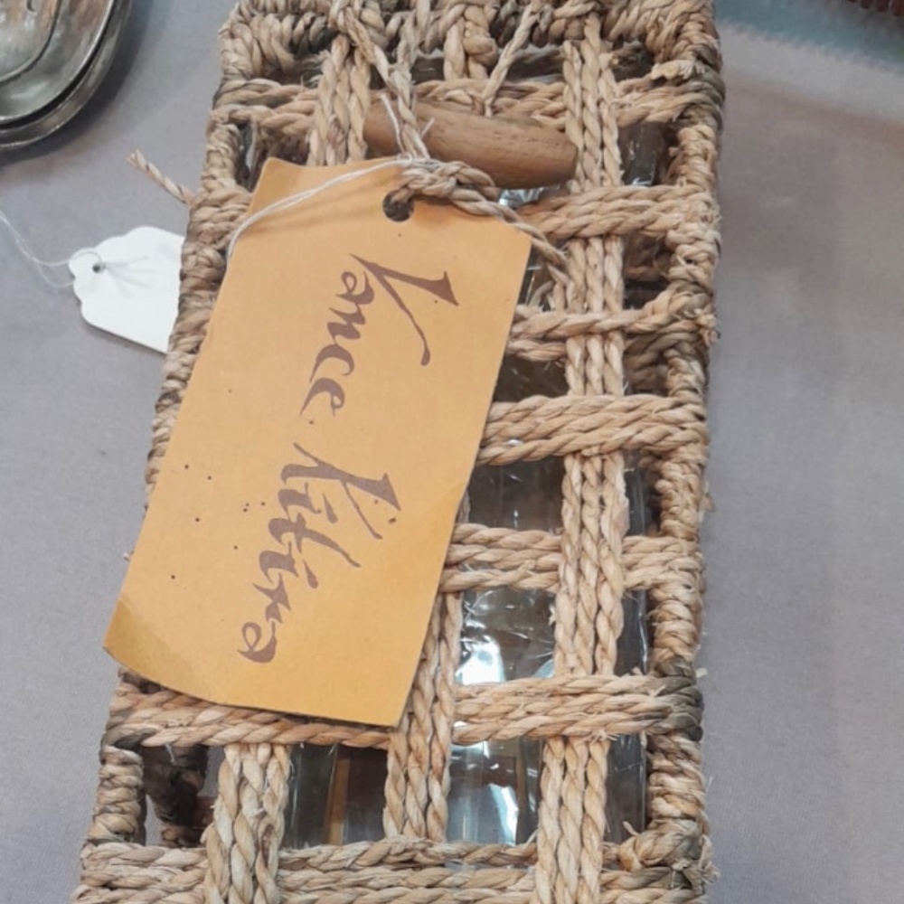 New Vintage Set of Vance Kitira flatware with basket holder